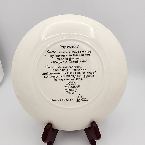 Mary Vickers My Memories Series Plates: "Playtime" & "The Recital"--Set of 2 - Picture 4 of 4